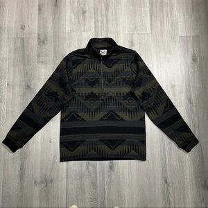 Cinch Men's Black and Olive Zip-Up Sweater